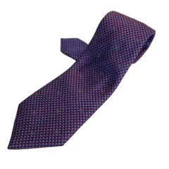 Burberry LONDON(バーバリーロンドン) ネクタイ メンズ美品  - ピンク×ブルー×黒 チェック柄