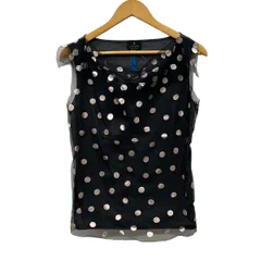 LANVIN COLLECTION(ランバンコレクション) ノースリーブカットソー サイズ40 M レディース美品  - グレー×黒×マルチ ドット柄/チュール