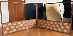 茶道具 風炉先屏風 二つ折 梅花模様 屏風 和風インテリア 茶席