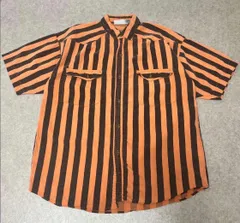 80s90s vintage GITANO ストライプ 半袖シャツ 古着 L