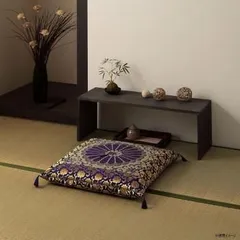 日本製 御前座布団 い草 生地 リバーシブル 仏前 菊柄 約68×70cm 1131630013102