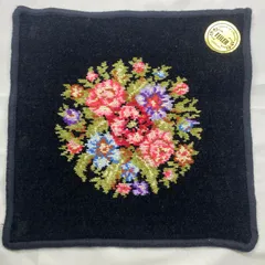 フェイラー　FEILER　ハンカチ　タオル　ハンドタオル　シュニール織　花柄　黒　ブラック　レディース