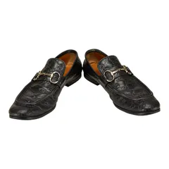 グッチ グッチシマ ホースビット ローファー サイズ:42 ブラック レザー メンズ GUCCI【1-0228552】