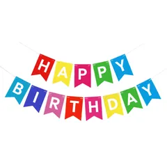 カラフル Happy Birthday ペーパー レター ガーランド カラフル 誕生日 飾り付け ガーランド バースデー バナー 誕生日 飾り バースデー 飾り 写真背景 バースデー パーティーグッズ お祝い 子供 大人
