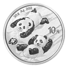 2002年　中国パンダ銀貨　1オンス　 純銀 カプセル付き] 2002年中国「パンダ」純銀 1オンス 銀貨 パンダ銀貨