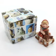 Royal copenhagen ロイヤルコペンハーゲン PIXIE SERIES ピクシーシリーズ 764 フィギュリン ピクシーウィズスレイ ソリに乗った妖精 陶器製 ニッセ 元箱付きのサムネイル