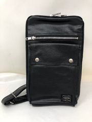 希少】PORTER ポーターアルーフ オールレザー ブラック ボディーバック