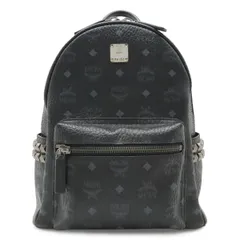 MCM エムシーエム Stark スターク ヴィセトス サイドスタッズ バックパック リュックサック コーテッドキャンバス レザー ブラック 黒のサムネイル
