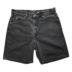 USA製 90s Levis 550 Black Denim Shorts 黒 W33 リーバイス ブラックデニムショーツ ハーフパンツ
