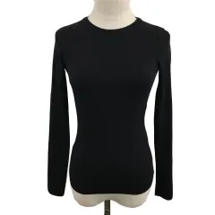 ザラ ZARA カットソー Tシャツ プルオーバー クルーネック 無地 長袖 USA XS 黒 ブラック