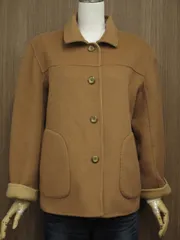 長袖 リバーシブルコート M ベージュ キャメル