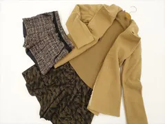 JILL STUART等 コート+ニットカットソー+ツイードショートパンツ+キュロットスカート コーデ4点セット S相当 茶系 茶 茶系 銀ラメ 黒×茶系 迷彩 カジュアル