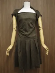 スコットクラブ SCOTCLUB ひざ丈 半袖 ワンピース 9 ブラウン系