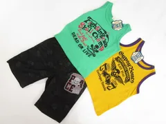 キッズ 男の子 EAST BLUE等 福袋 全て新品3点セット トップス 2 ボトムス 1 110 グリーン地 英字 オレンジ地 英字 ブラック 英字＆スカル柄 メール便可