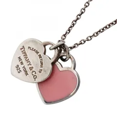 【6jdb0367-k】ティファニー ネックレス ダブルリターントゥハート シルバー925 ピンク【中古】レディース