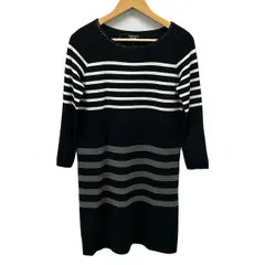 SONIARYKIEL(ソニアリキエル) ワンピース サイズ38 M レディース美品  - 黒×白 長袖/ロング/ボーダー/ラインストーンのサムネイル