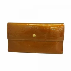 【6dd4397-k】ルイヴィトン 長財布 ヴェルニ ポルトトレゾールインターナショナル M91166 ブロンズ【中古】レディース