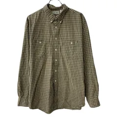 90s L.L.Bean 長袖 チェックシャツ XL ベージュ マルチカラー エルエルビーン ボタンダウン 90年代 チェック柄 長袖シャツ 春物 a804-6347のサムネイル