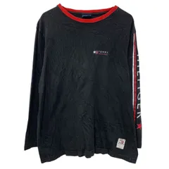 USA製 TOMMY HILFIGER 長袖 プリントTシャツ XL ブラック トミーヒルフィガー プルオーバー アームプリント ワンポイント 春物 a804-6354のサムネイル