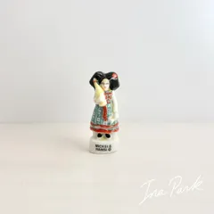 ヴィンテージ　ハンシのアルザス　少女のフェーヴ　フェーブ　フランス製　ミニチュア　陶器　雑貨　置物