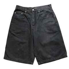 90s GUESS Black Denim Pants 黒 W32 ゲス ブラックデニムショーツ ハーフパンツのサムネイル