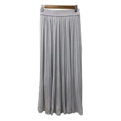 ローリーズファーム LOWRYS FARM スカート プリーツ ロング ウエストゴム 無地 F グレー