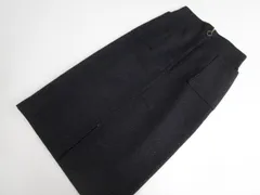 美品 エムドゥ M.deux ロング丈 タイトスカート ネイビー ブラウン  中古のサムネイル