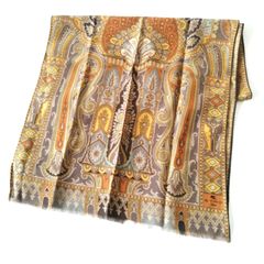 ETRO エトロ ペイズリー柄 ストール ラムウールシルク イタリア製