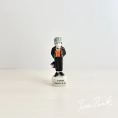 ヴィンテージ　ハンシのアルザス　少年のフェーヴ　フェーブ　フランス製　ミニチュア　陶器　雑貨　置物