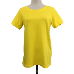 ハッシュアッシュ HusHusH Tシャツ カットソー プルオーバー ラウンドネック プリント 総柄 半袖 3 黄 オレンジ イエロー