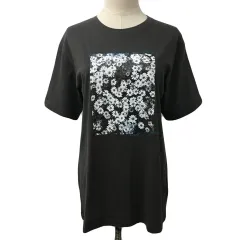ビームスハート BEAMS HEART Tシャツ プルオーバー ラウンドネック プリント ロゴ 花柄 刺繍 半袖 グレー