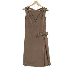 Foxey New York ワンピース ベージュ 膝丈 ノースリーブ リボン - メルカリ