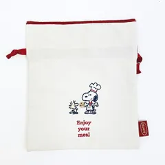 スヌーピー 巾着 レッド シェフシリーズ SNOOPY