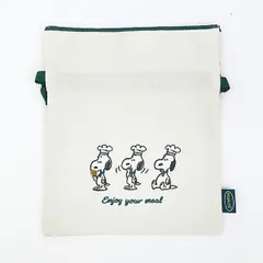 スヌーピー 巾着 グリーン シェフシリーズ SNOOPY