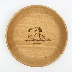 スヌーピー ブナ丸プレート 12cm(B) 食器 木製キッチングッズシリーズ SNOOPY