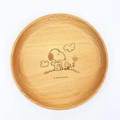 スヌーピー お座り 木製丸プレート14.5cm 食器 木製キッチングッズシリーズ SNOOPY