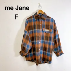 me Jane ミージェーン オンブレチェック Big シャツ チェックシャツ F ブラウン ブルー オーバーサイズ 長袖 シャツ / Plaid Oversized Shirt Brown Blue