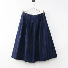 未使用 テチチ Te chichi マルチストライプフレアスカート M‖グリーン×ネイビー ボトムス ロング ギャザー Aライン【2400014937411】のサムネイル