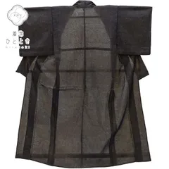 中古着物 小紋 リサイクル着物 身丈154cm 裄丈63.5cm 夏物 正絹 仕立て上がり 紗 盛夏 S ちょっとふくよかL 黒色系 植物文様 特品【中古】 [ 和服 着付け教室 お茶 女性 カジュアル 初詣 アウトレット きもの kimono 着物ひととき]