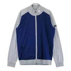 サイズ：M FOOT JOY フットジョイ  切替 長袖ニットジャケット  グレー系 [240101670550] ゴルフウェア メンズ ストスト