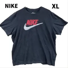 ナイキ　メンズTシャツ　黒　XL　ビッグロゴプリントシャツ 古着【4425】