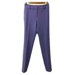 プラステ PLST パンツ テーパード ロング センタープレス 無地 XS 紫 パープル
