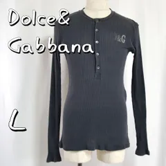 【希少アーカイブ】Dolce & Gabbanaドルチェ＆ガッバーナ イタリア製 00sヴィンテージ コットン ヘンリーネック ロゴプリント リブロンT 長袖カットソー L ダークネイビー 【古着】【中古】【送料無料】のサムネイル