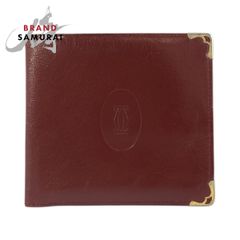 CARTIER カルティエ ヴィンテージ マストライン ボルドー ゴールド金具 レザー 折り財布 札入れ レディース 601963 【中古】 CARTIER カルティエ ヴィンテージ マストライン ボルドー ゴールド金具
