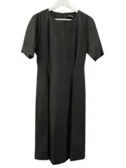 ズッカ zucca ワンピース 半袖 ダークグレー 丸首 膝下丈 ウール M イッセイミヤケ期