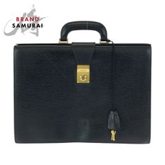 LOEWE ロエベ ビジネスバッグ ビンテージ ブラック レザー 革 美品 LOEWE ロエベ アナグラム ブラック 黒 ゴールド金具 レザー