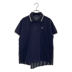 FRED PERRY / フレッドペリー | ストライプ ワンポイントロゴ 鹿の子 ポロシャツ | UK 10 | ダークネイビー | レディース