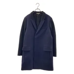 CARVEN / カルヴェン | ウールカシミア バイカラー チェスターコート | 48 | ネイビー/ブラック | メンズ