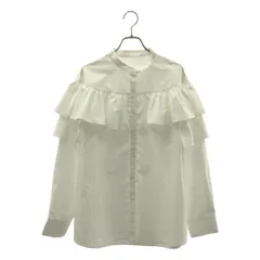 【美品】  Loungedress / ラウンジドレス | フリル バンドカラーシャツ ブラウス | F | ホワイト | レディース