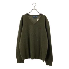 POLO BY RALPH LAUREN / ポロバイラルフローレン | ミックスウール ワンポイントポニー ニット セーター | L | オリーブ | メンズ